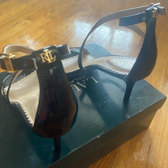 New!🔥 Lauren Ralph Lauren Paten Black Sandals 8.5 - Picture 7 of 8